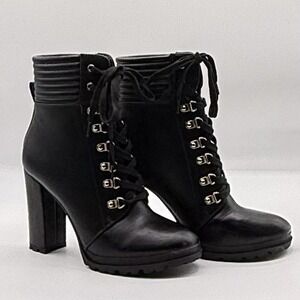 Shandee Lace-Up Black Booties  Women Size 9.5